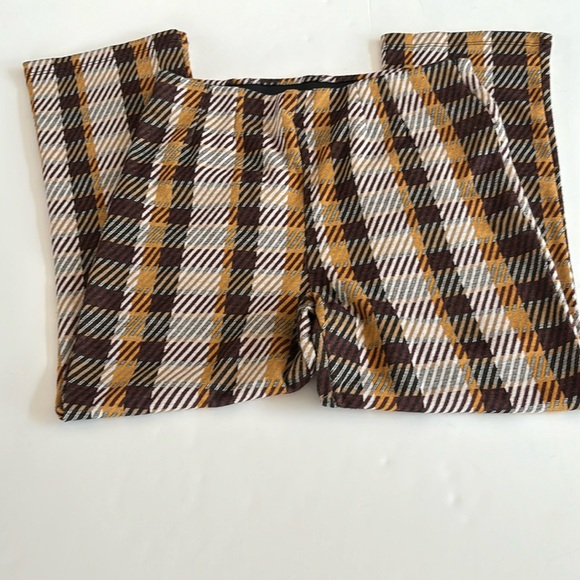 Free People Plaid Cropped Flare Pants Size 12 - Picture 2 of 16